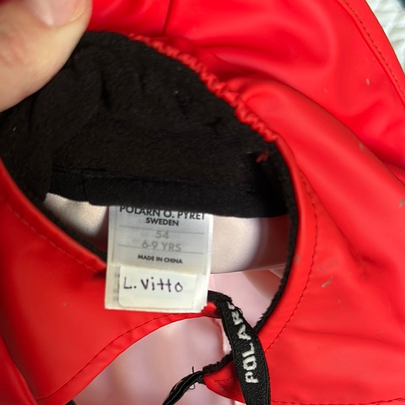 Polarn O. Pyret Yellow and Red Rain Hats - Picture 3 of 4